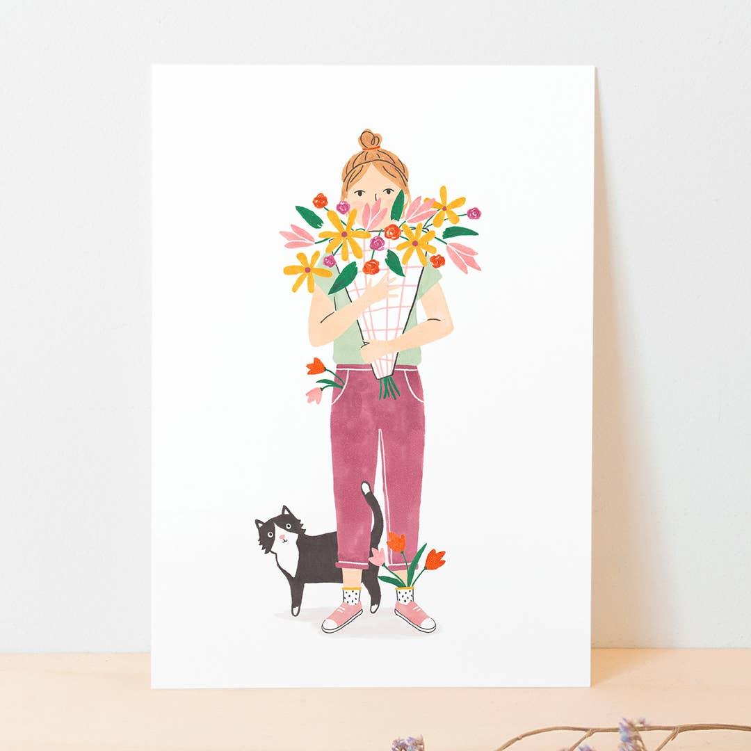 Flower Girl Postcard