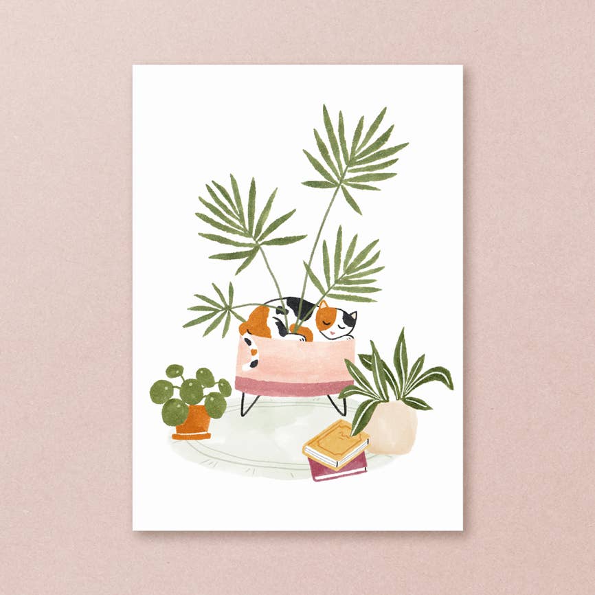 Postcard calico cat