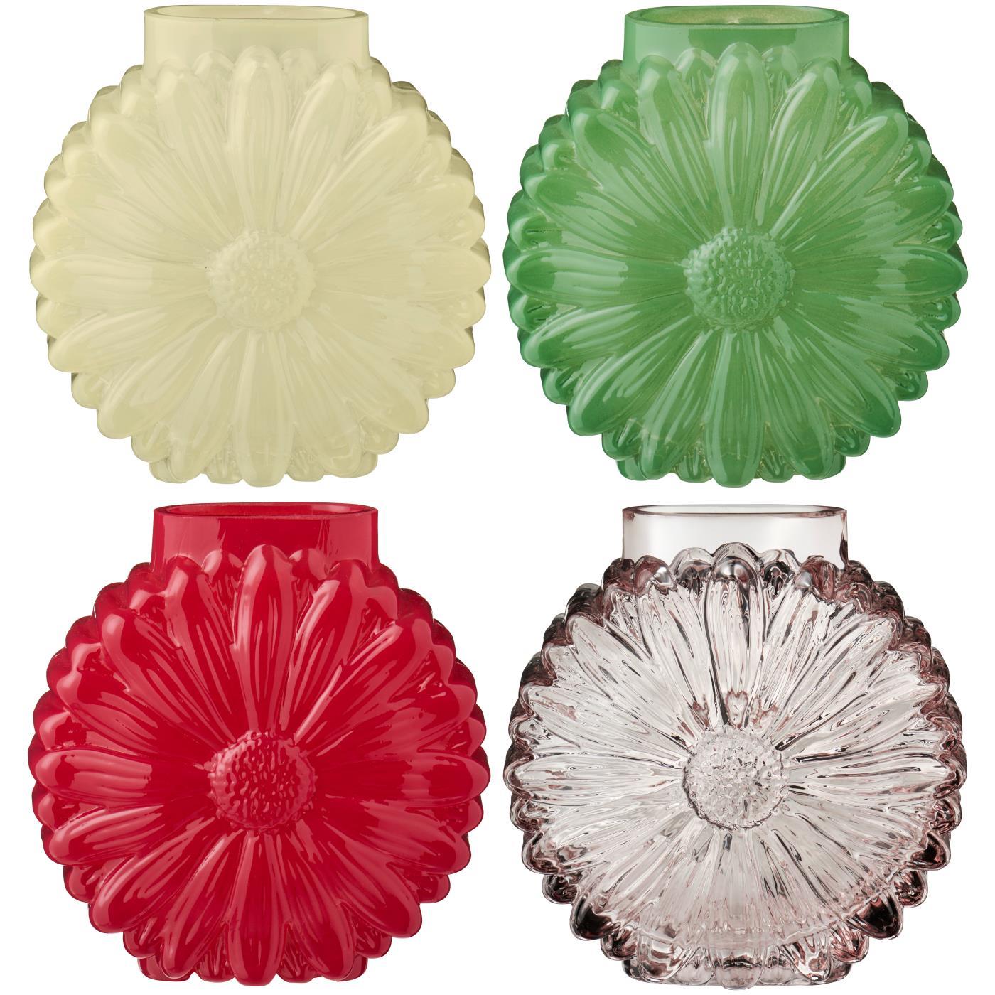 Vase flower-shaped 4 asstd colours Daisy