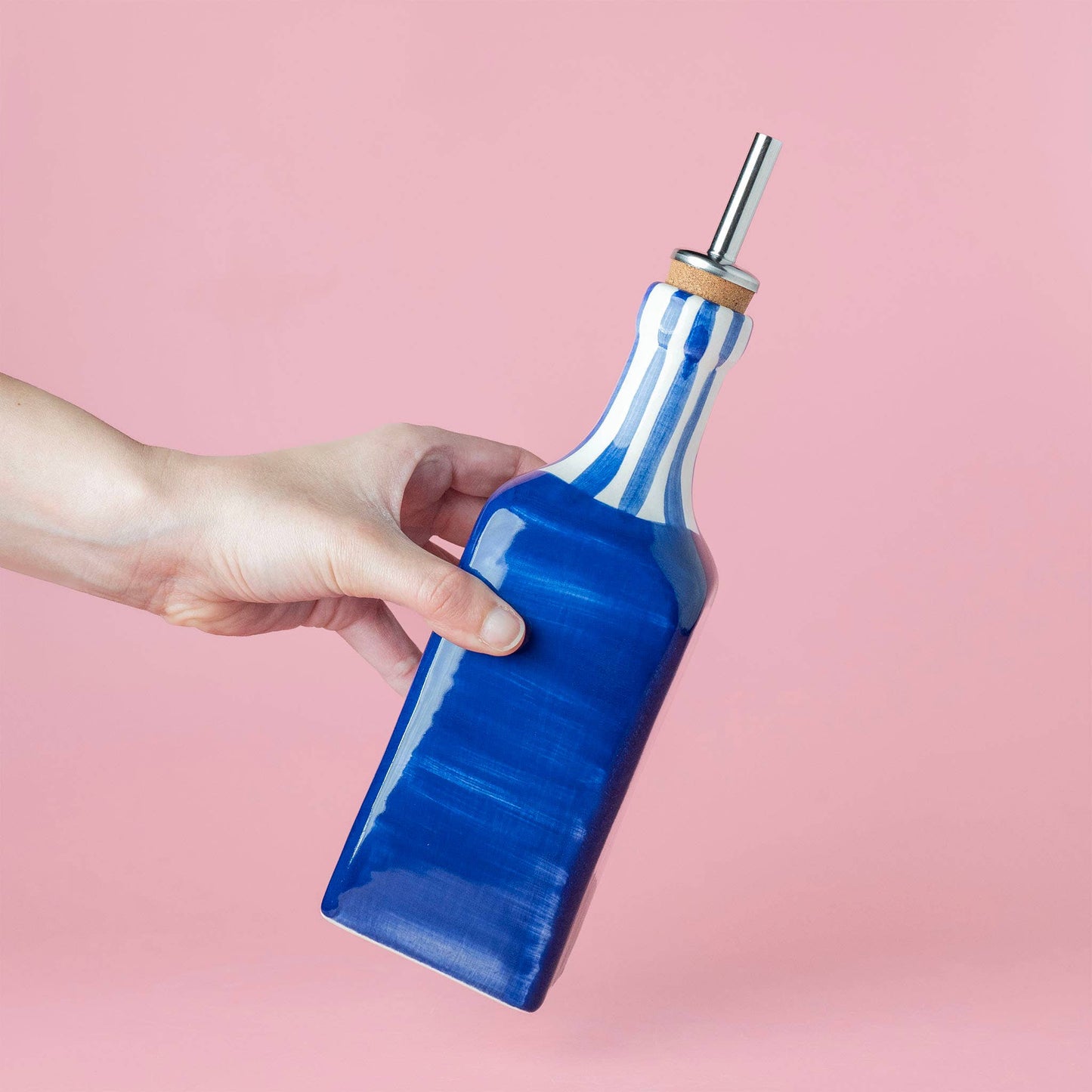 Artisanal Ceramic Oil Dispenser - Blue & White / Costa Azul