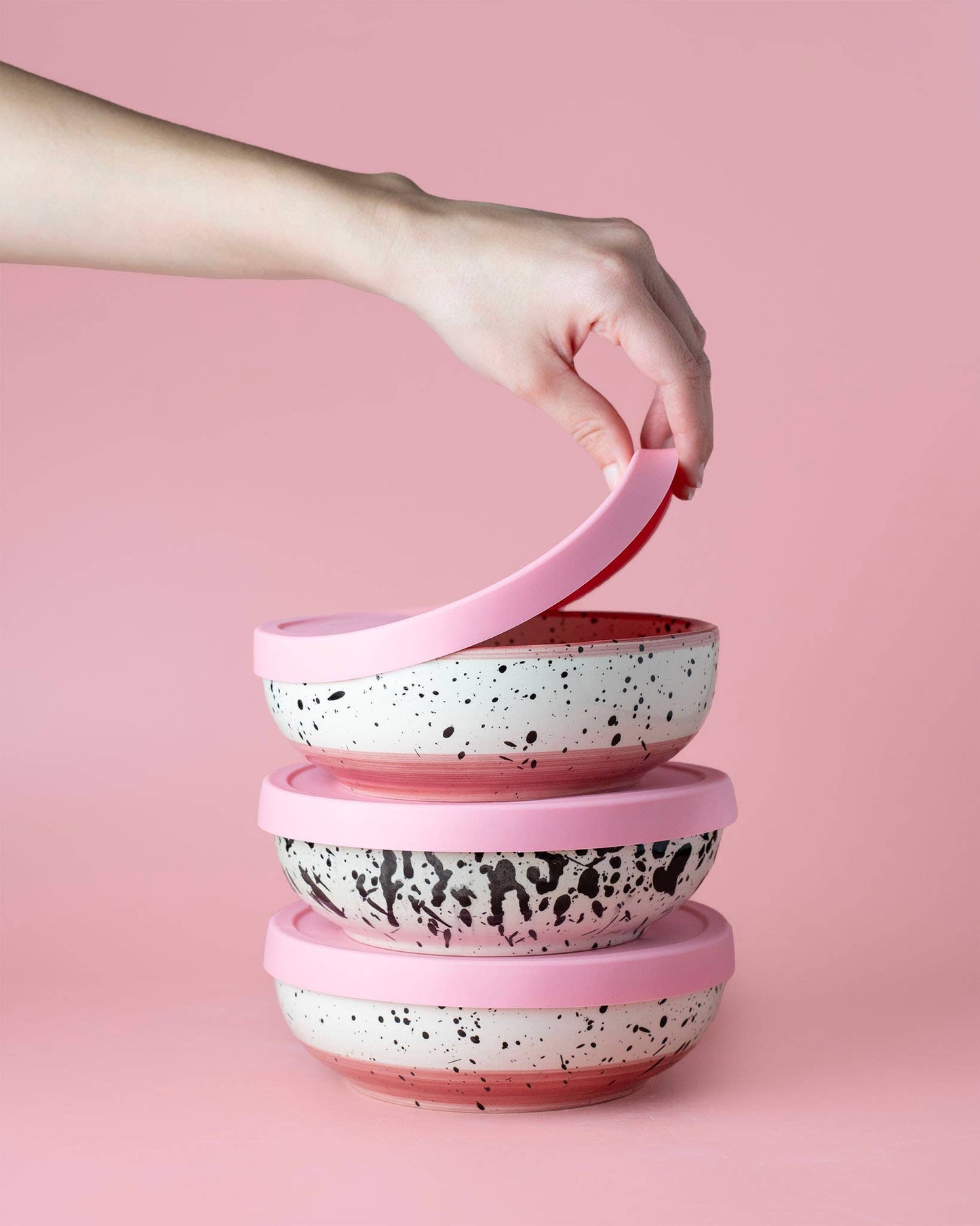 Reusable Silicone Food Covers – BPA-Free, 2 Sizes, 3 Colors: Rose / Medium