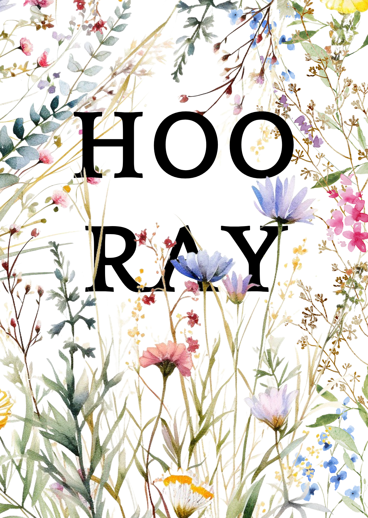 Sustainable postcard Hooray flowers