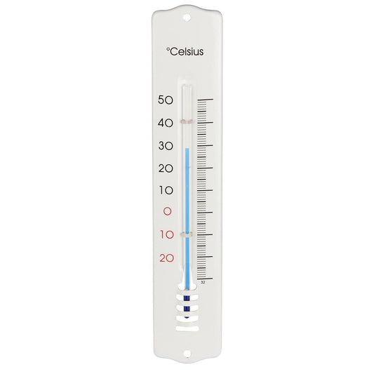 Thermometer f/wall enamel look from -30 to +50 degrees Celsius
