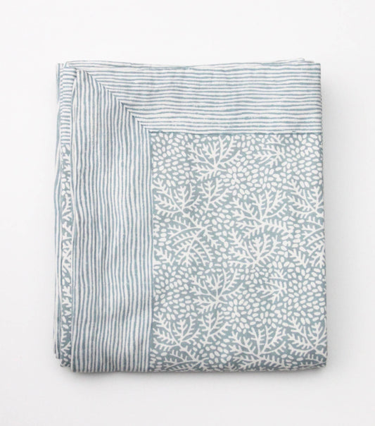 Handblockprinted tablecloth small Floral Mineral 150 x 240