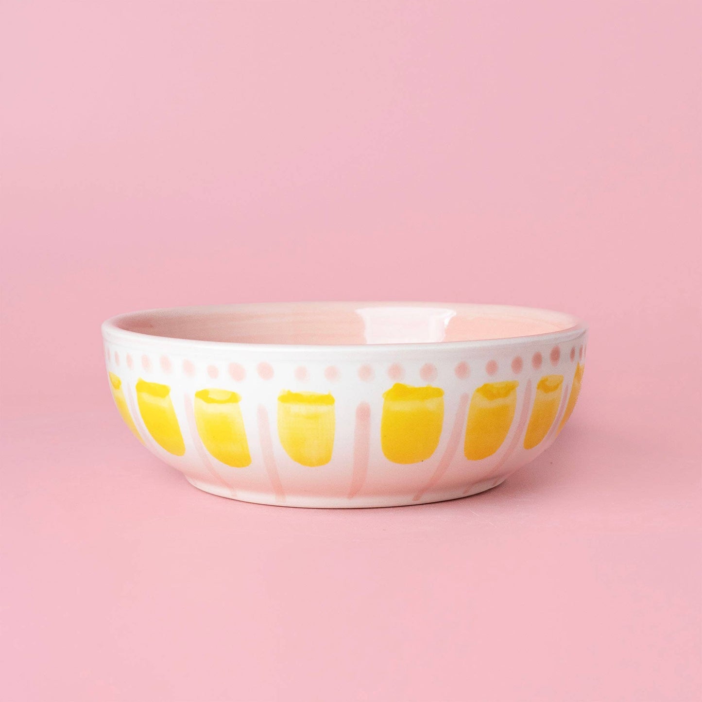 Vintage Pottery Grater Bowl – Pink and Yellow