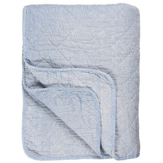 Quilt white/blue stripes