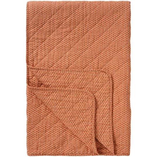 Quilt w/orange block pattern
