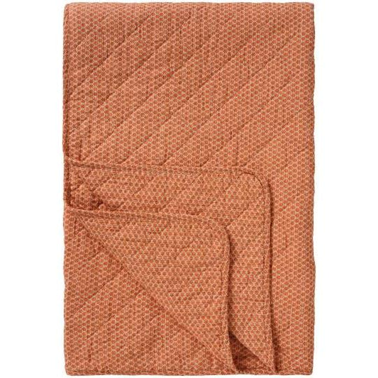 Quilt w/orange block pattern