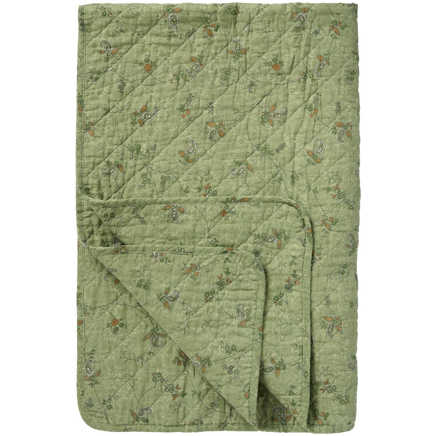 Quilt green w/flower vines
