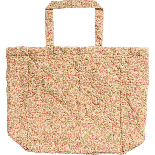 Bag quilted w/red, green and orange flower vines