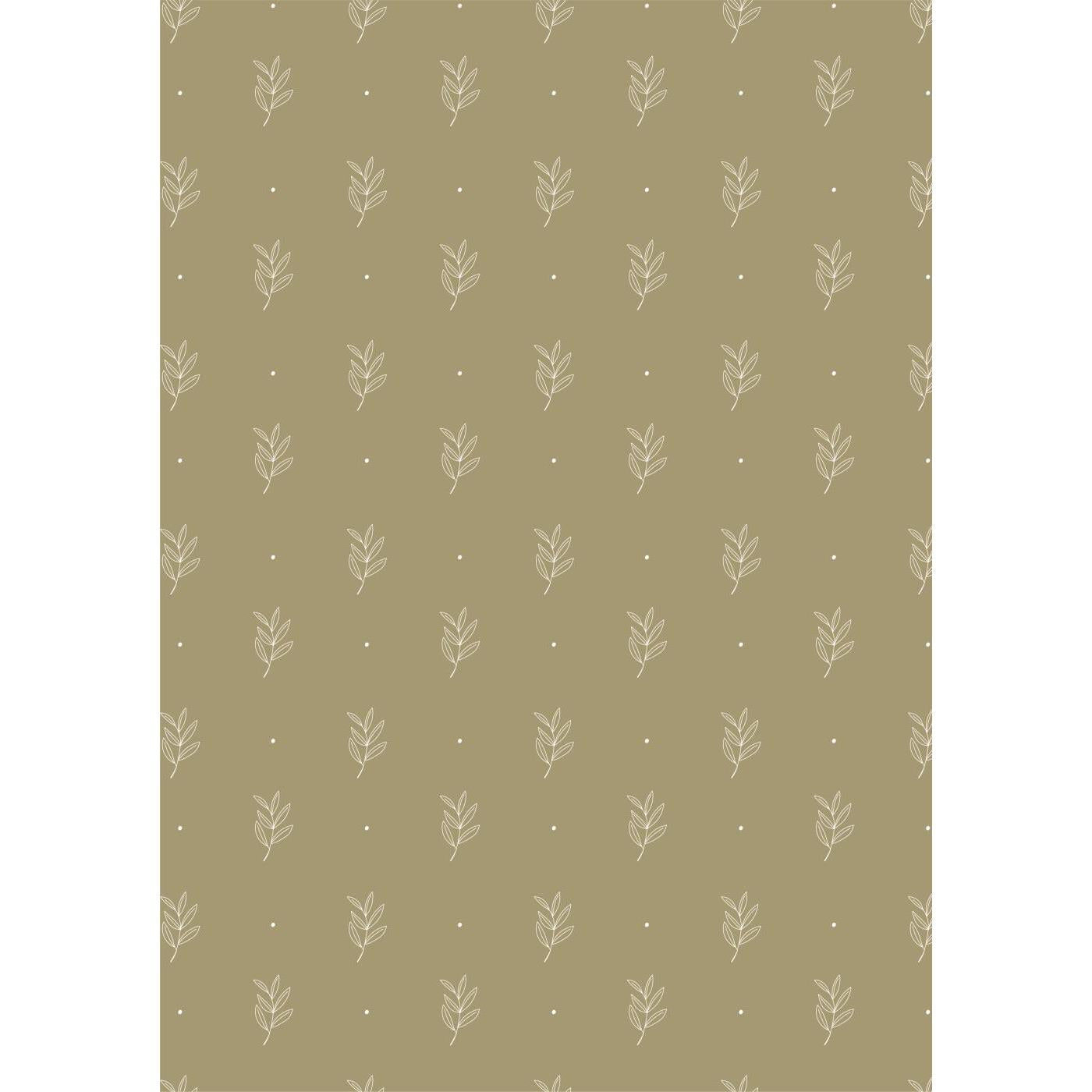 Paper roll green w/leaf pattern 5 m/roll