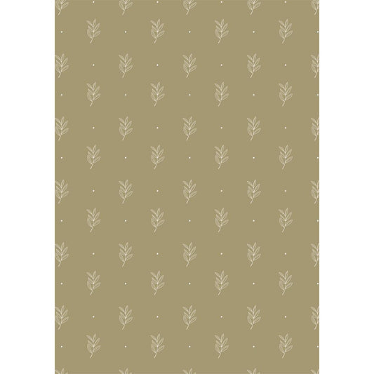 Paper roll green w/leaf pattern 5 m/roll