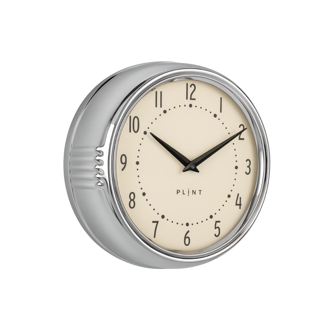 Retro Wall Clock: Silver