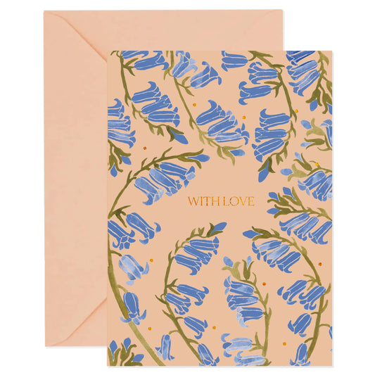 Greeting card - With love - Bluebells