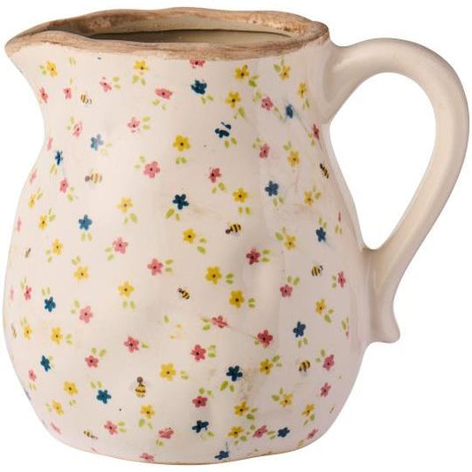 Vase w/handle petit fleur