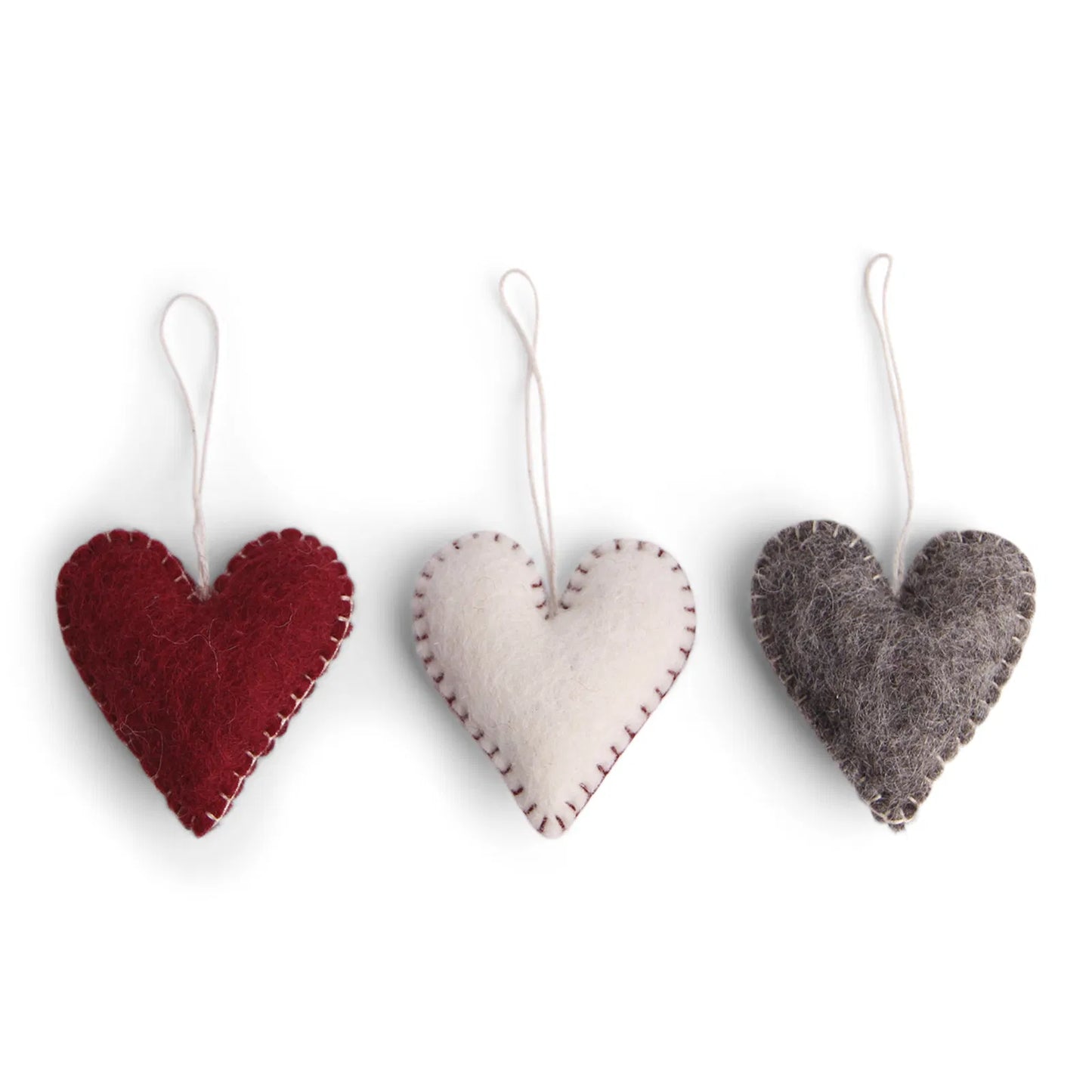 Heart w/Stitching Classic - Set of 3