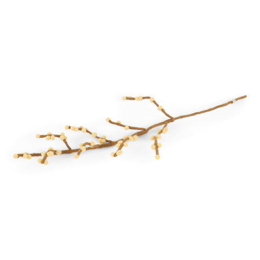 Branch w/dusty light yellow berries - 60cm