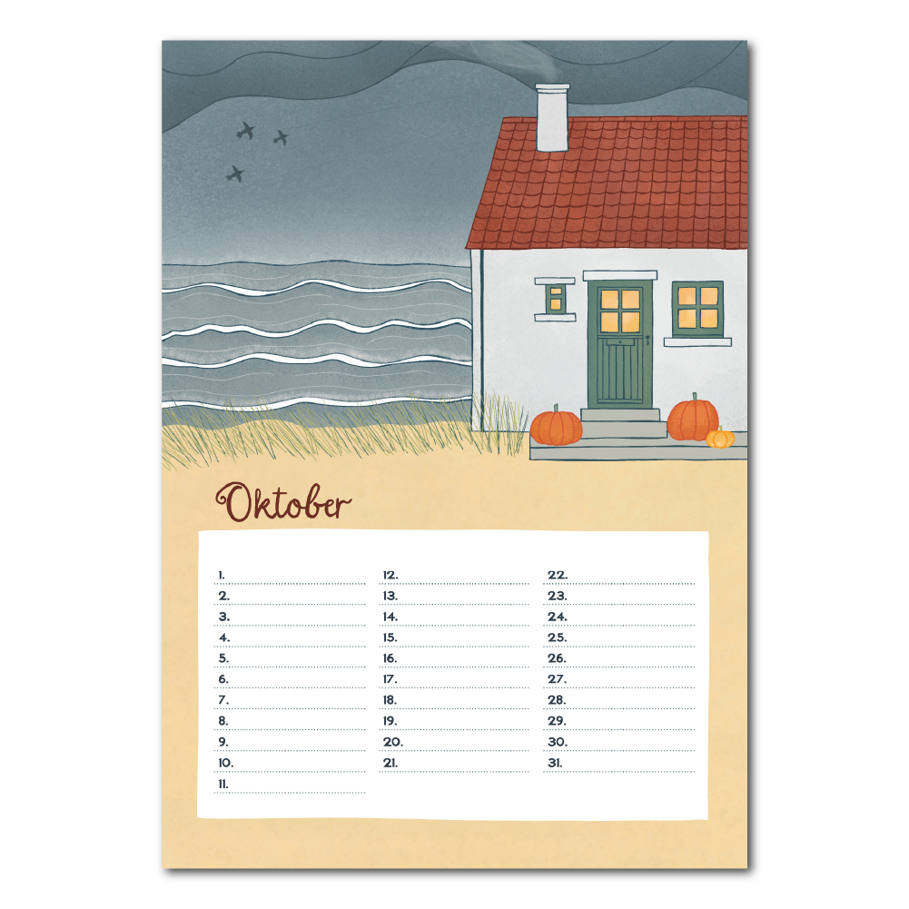 Sea and beach birthday calendar: Nederlands