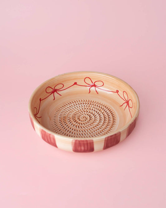 Large Pottery Grater Plate + FREE Spoon - Noelle
