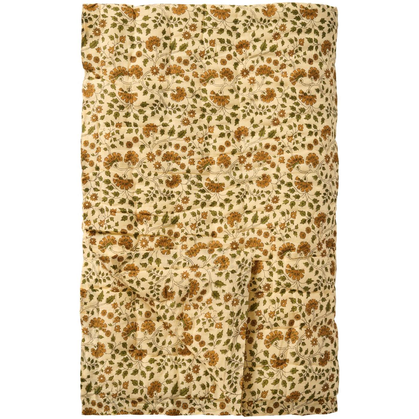 Quilt Celina moss green leaves