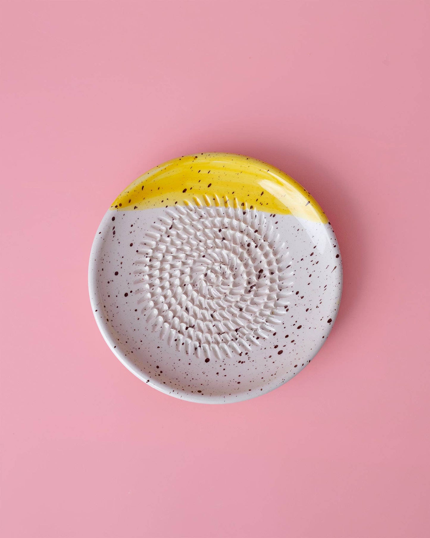 Small Ceramic Food Grater Plate / Cinnamon