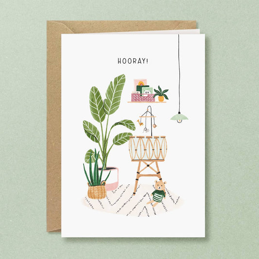 Hooray New Baby Greeting Card: English
