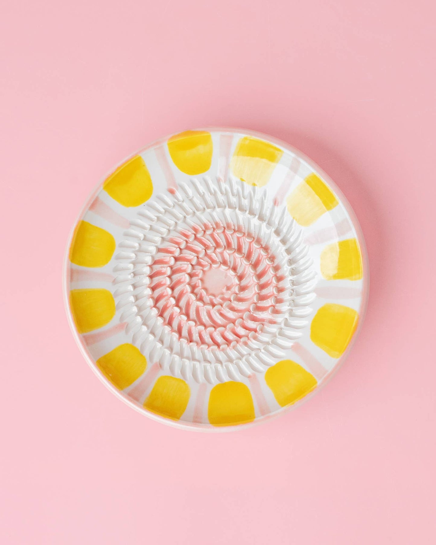 Small Ceramic Grater Plate / Pastel Pink