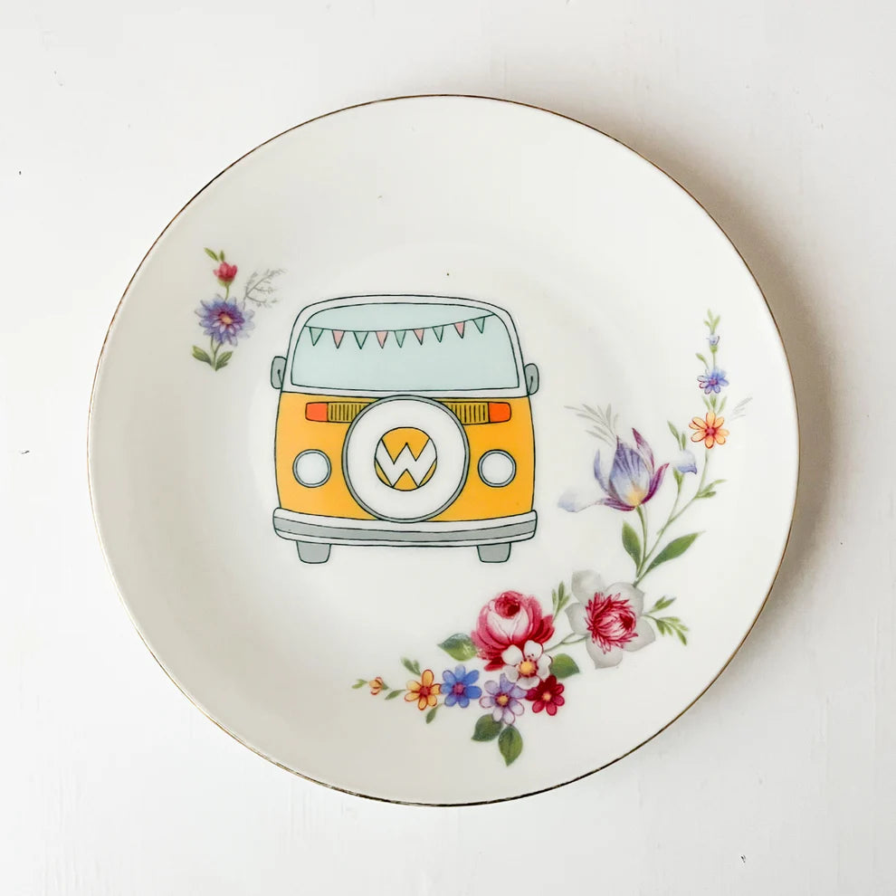 Handbewerkt vintage bordje