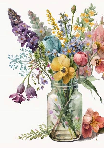 Sustainable postcard  flowers for you!