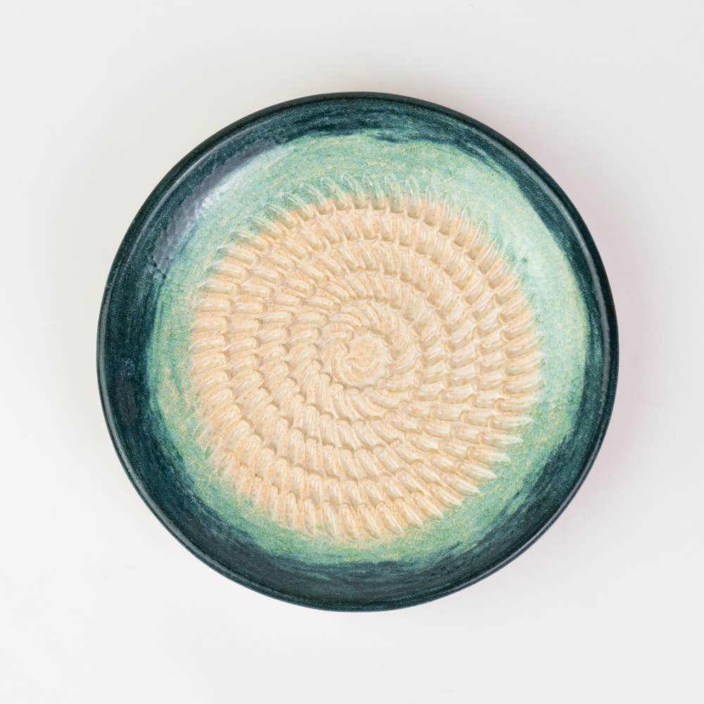 Ceramic Garlic Grater Plate - Small Turquoise