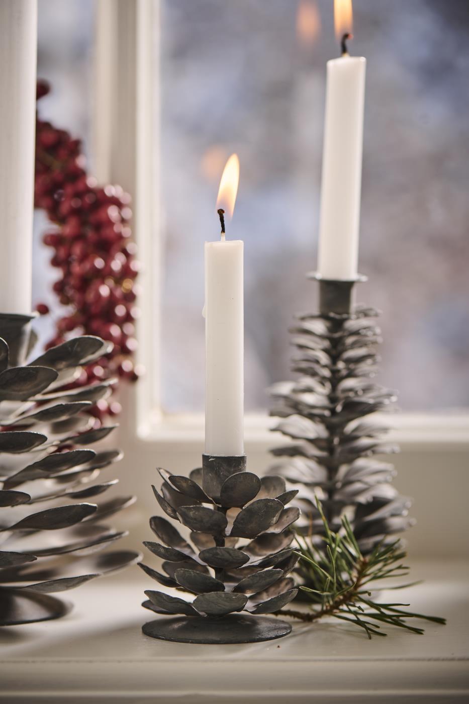 Candle holder f/1.3 cm candle cone metal
