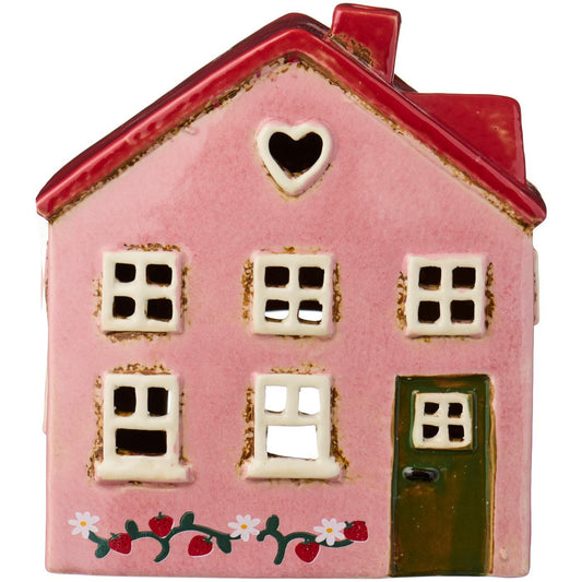House f/tealight Ebeltoft green door strawberry vine