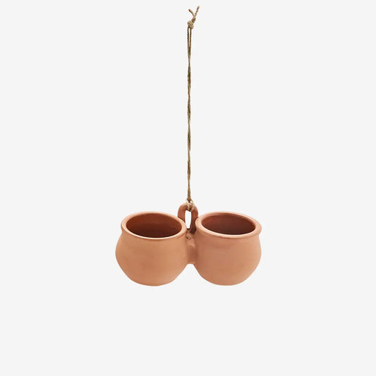 Hanging terracotta flower pots