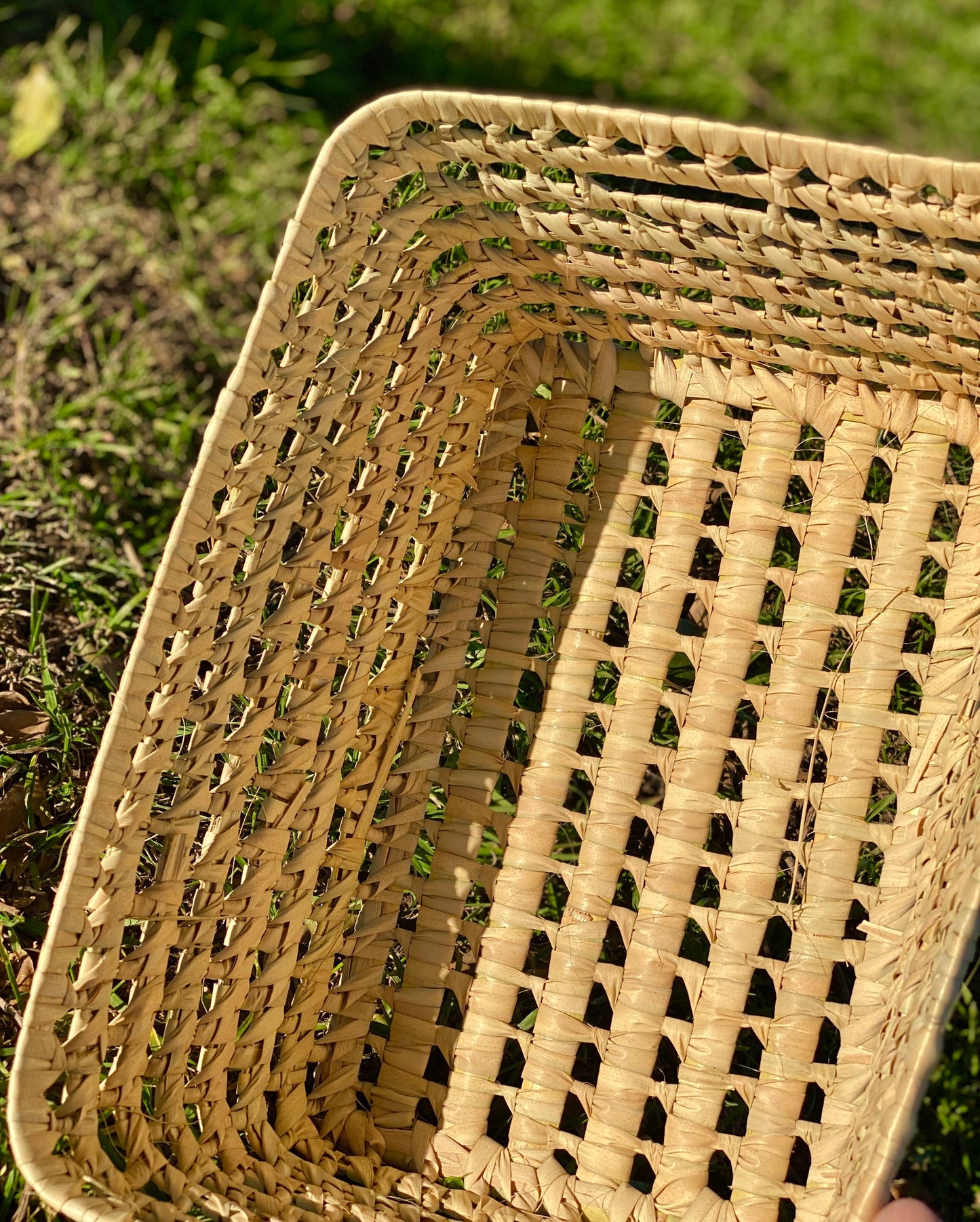 RECTANGULAR CANE BASKET: Large