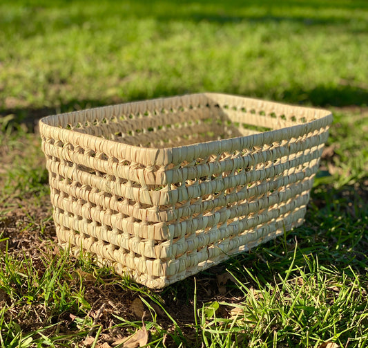 RECTANGULAR CANE BASKET: Medium