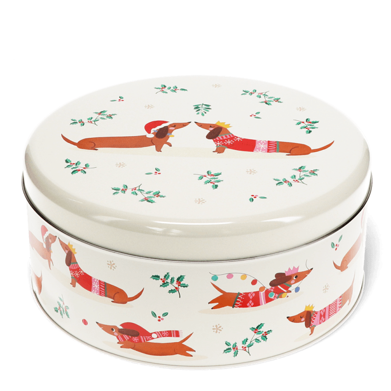 Cake storage tin - Festive Dog