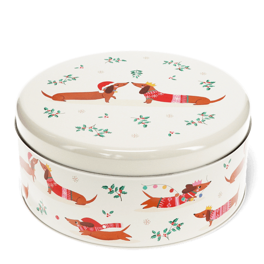 Cake storage tin - Festive Dog