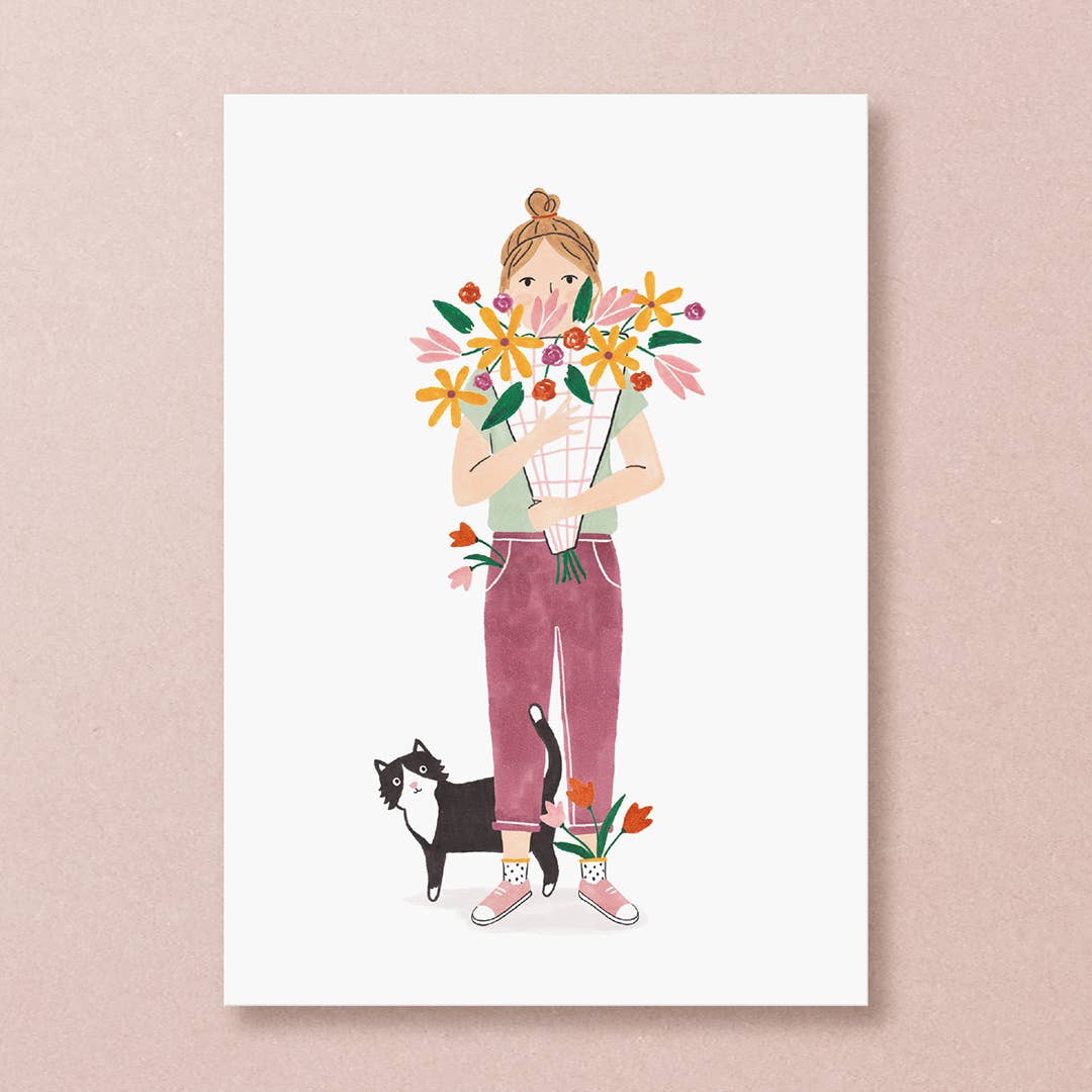Flower Girl Postcard