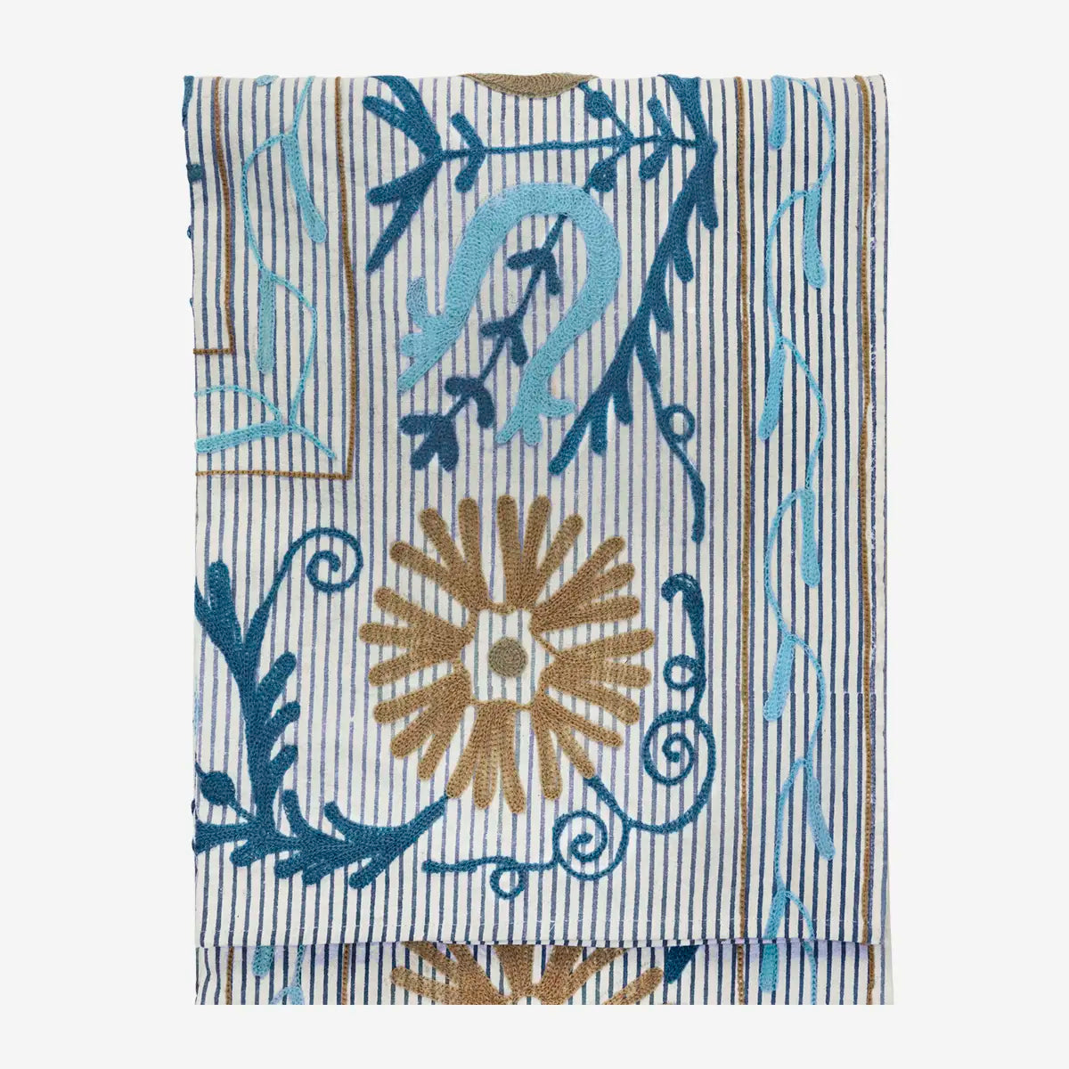 Suzani embroidered cotton throw