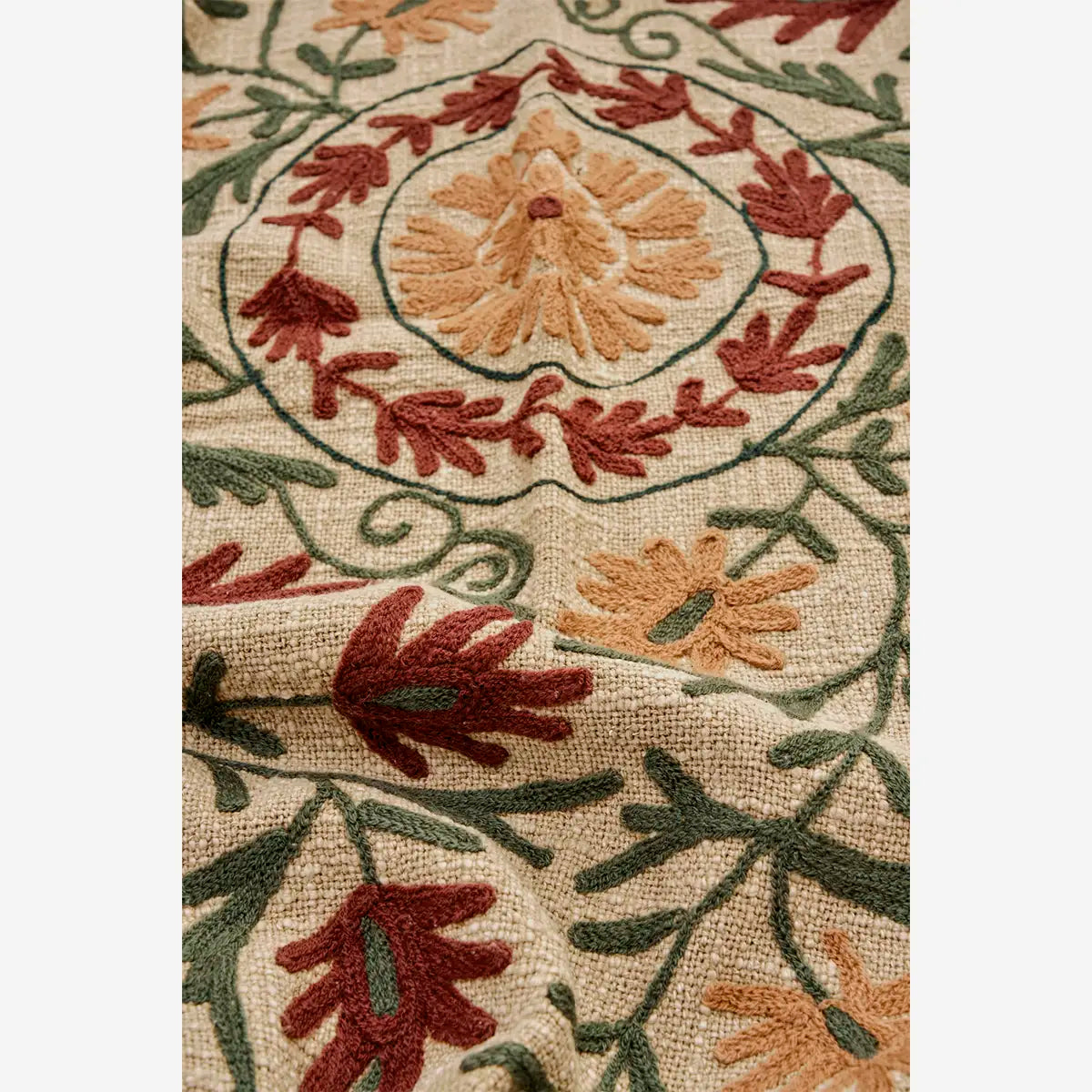 Suzani embroidered throw