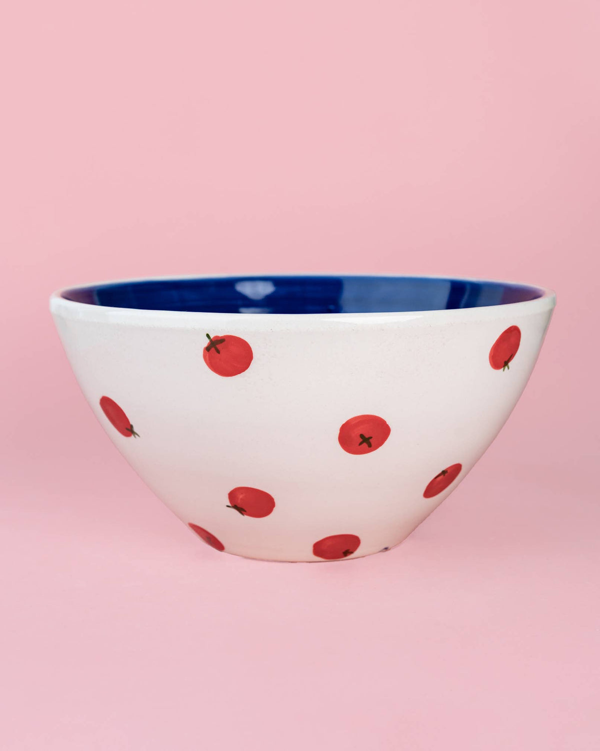 Ceramic Salad Bowl 1.5 L - 21 cm - White & Blue - Pomodoro