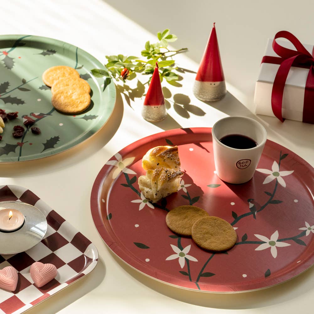 Holiday Branches Round Serving Tray - 31 cm