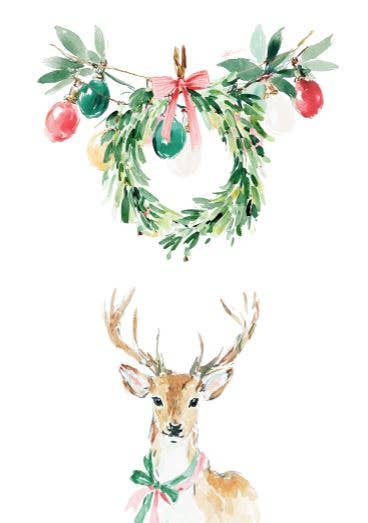 Sustainable Christmas postcard winter my deer