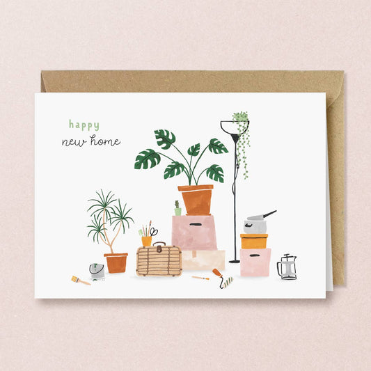 Happy New Home Boxes Greeting Card
