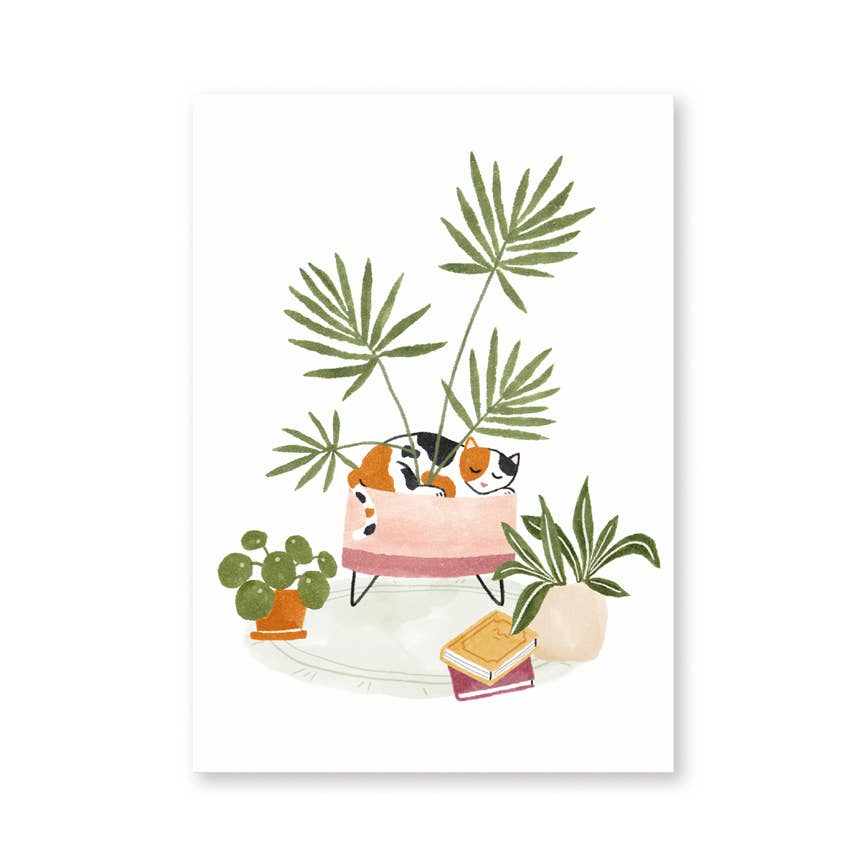 Postcard calico cat