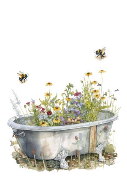 Sustainable postcard  save the bees