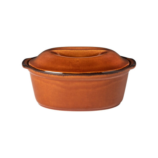 Ovale Schaal Met Deksel 25 cm Poterie Caramel