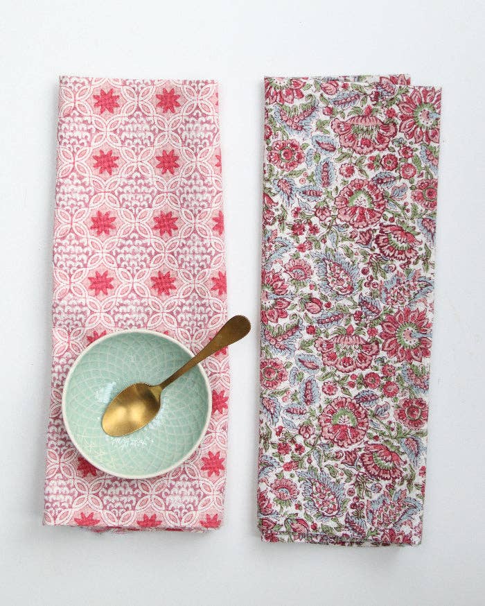 Dishcloth | Stars Roza | Handblockprinted