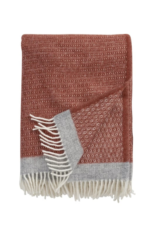 Klippan Plaid Harald rust/grey - 100% lamswol