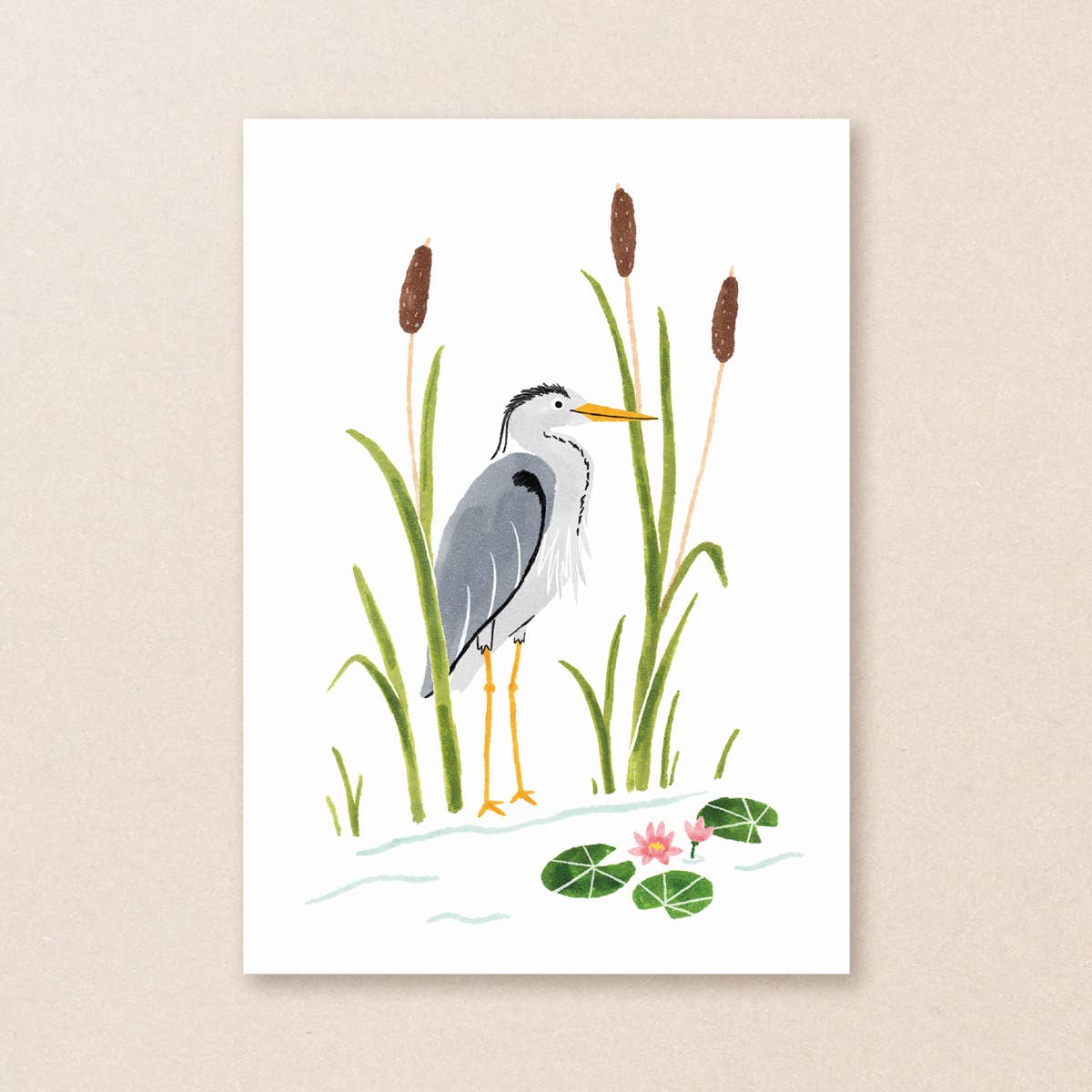 Postcard heron